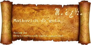 Matkovich Ágota névjegykártya